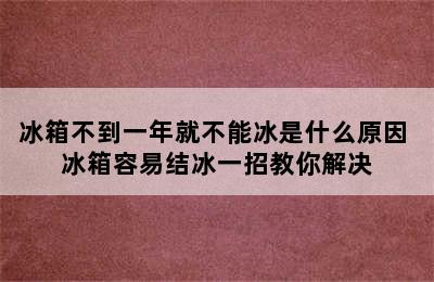 冰箱不到一年就不能冰是什么原因 冰箱容易结冰一招教你解决